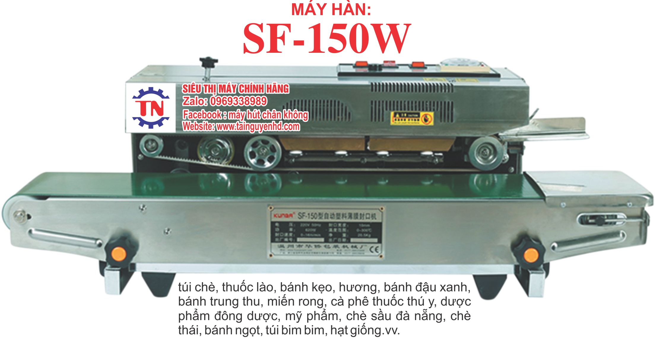 Máy hàn miệng túi liên tục SF – 150