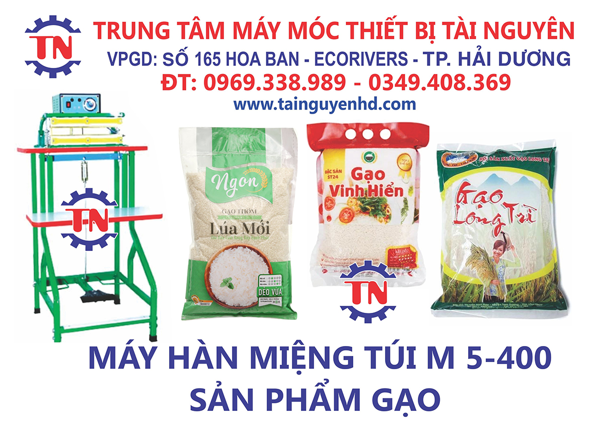 Máy hàn miệng túi M 5-400 sản phẩm gạo