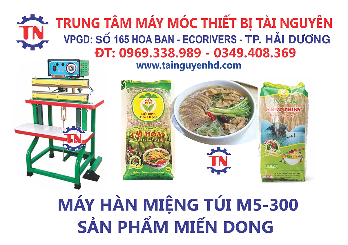 Máy hàn miệng túi M5-300 sản phẩm miến dong